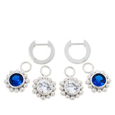 Doris Panos Sterling Silver Interchangeable CZ Drop Earrings 6.0ctw Goddess